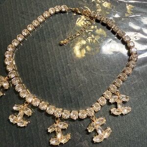 Sparkling Gold Crystal Choker Necklace - Elegant Women’s Jewelry
